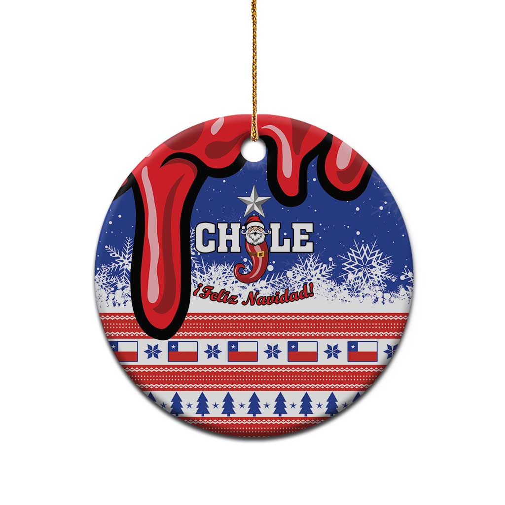 Personalized Feliz Navidad Chile Santa Claus Ceramic Ornament Chilli Christmas LT01