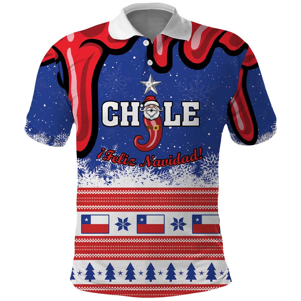 Personalized Feliz Navidad Chile Santa Claus Polo Shirt Chilli Christmas LT01