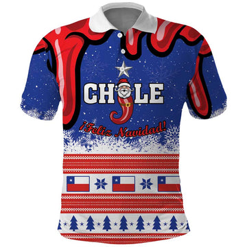 Personalized Feliz Navidad Chile Santa Claus Polo Shirt Chilli Christmas LT01
