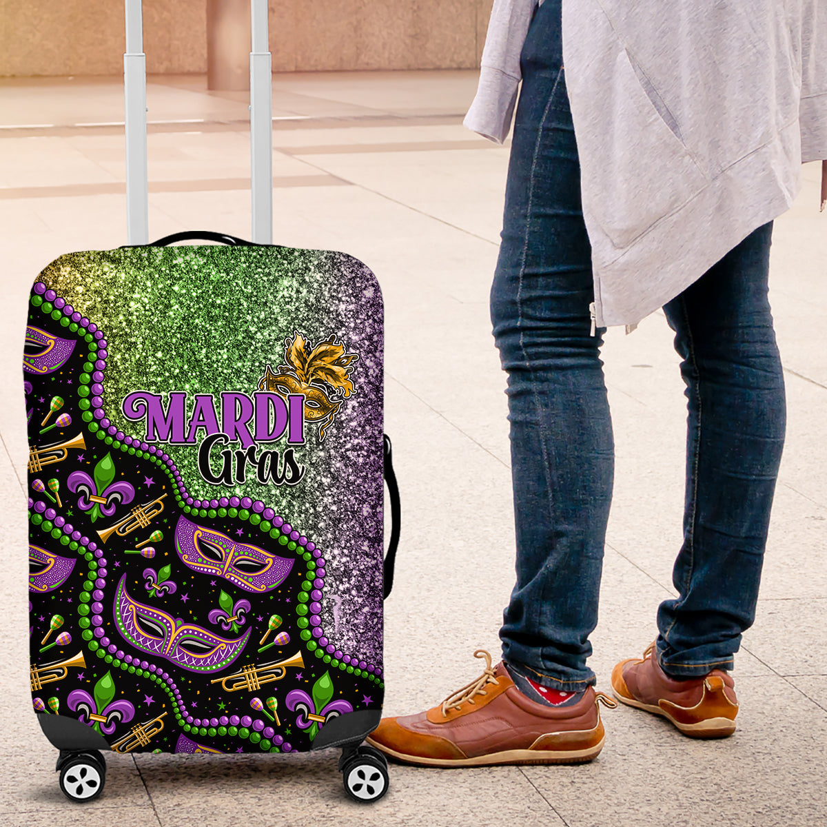 Mardi Gras Luggage Cover Colorful Style LT01