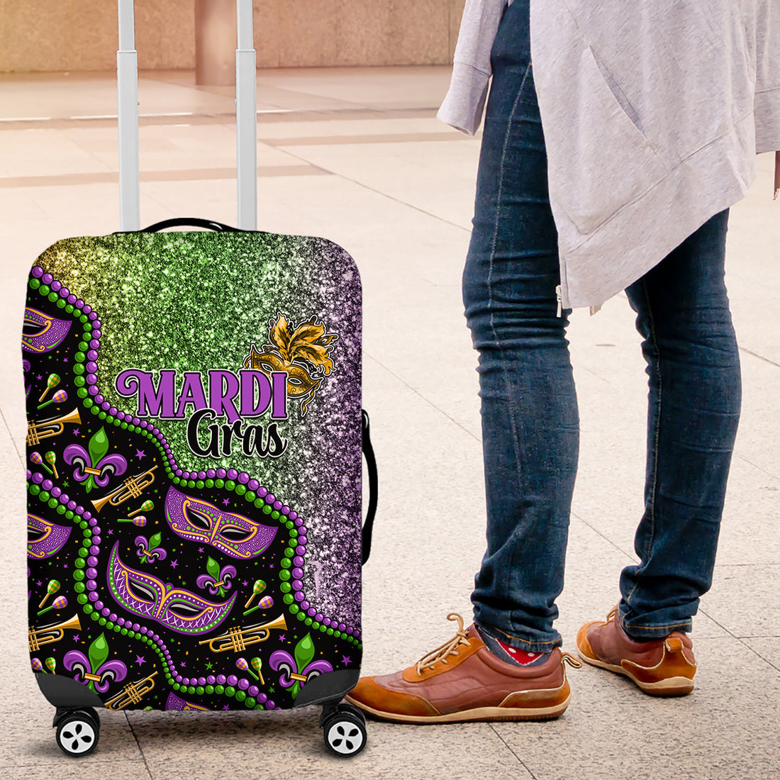 Mardi Gras Luggage Cover Colorful Style LT01