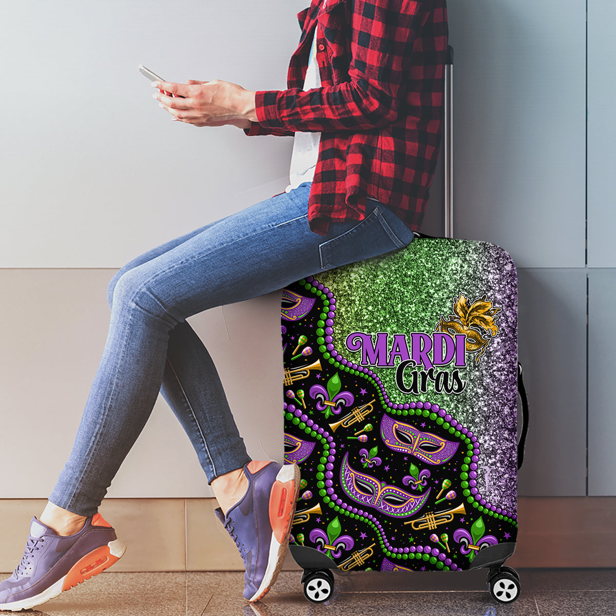 Mardi Gras Luggage Cover Colorful Style LT01