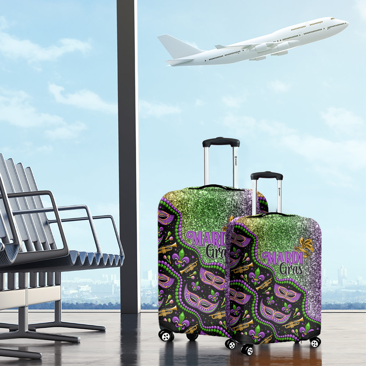 Mardi Gras Luggage Cover Colorful Style LT01