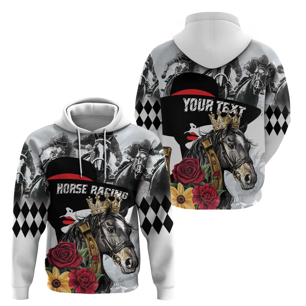 Personalized Horse Racing Hoodie Derby Lady Triple Flowers LT01