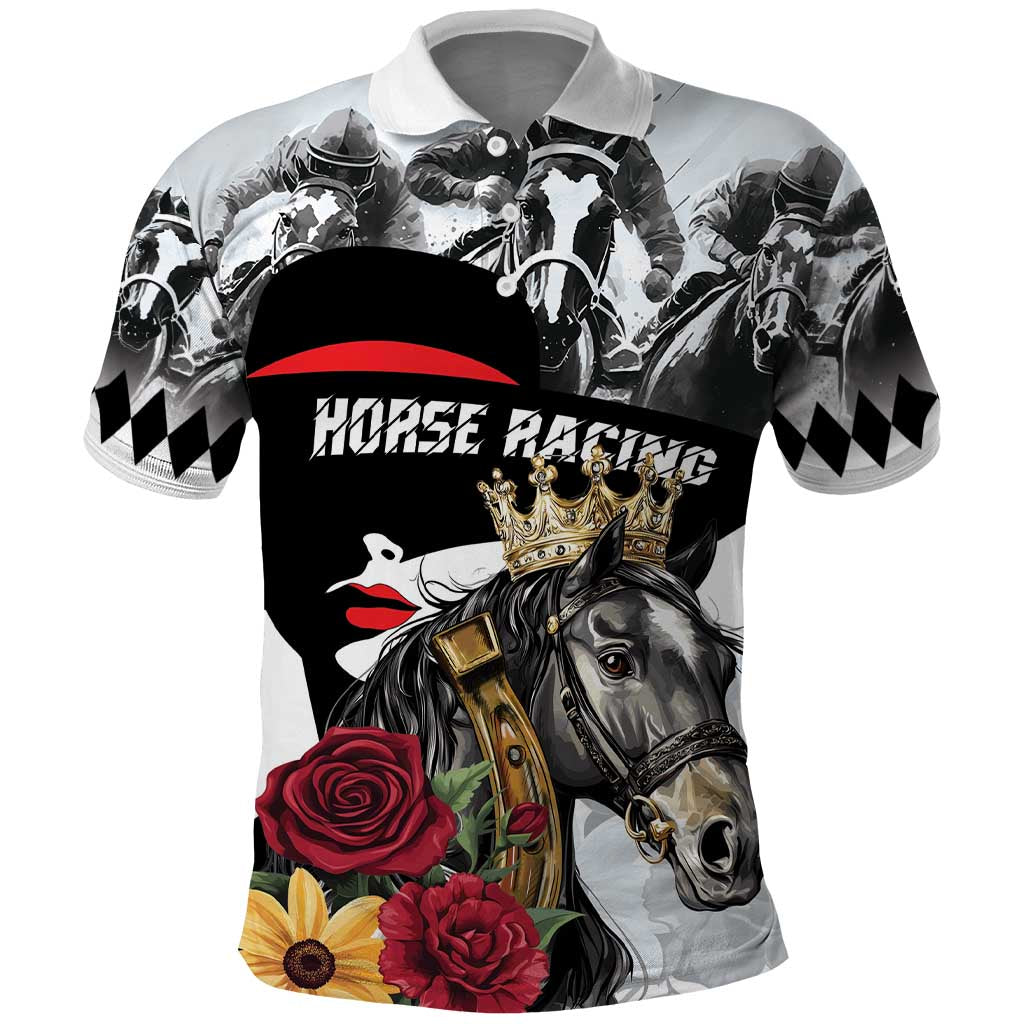 Personalized Horse Racing Polo Shirt Derby Lady Triple Flowers LT01