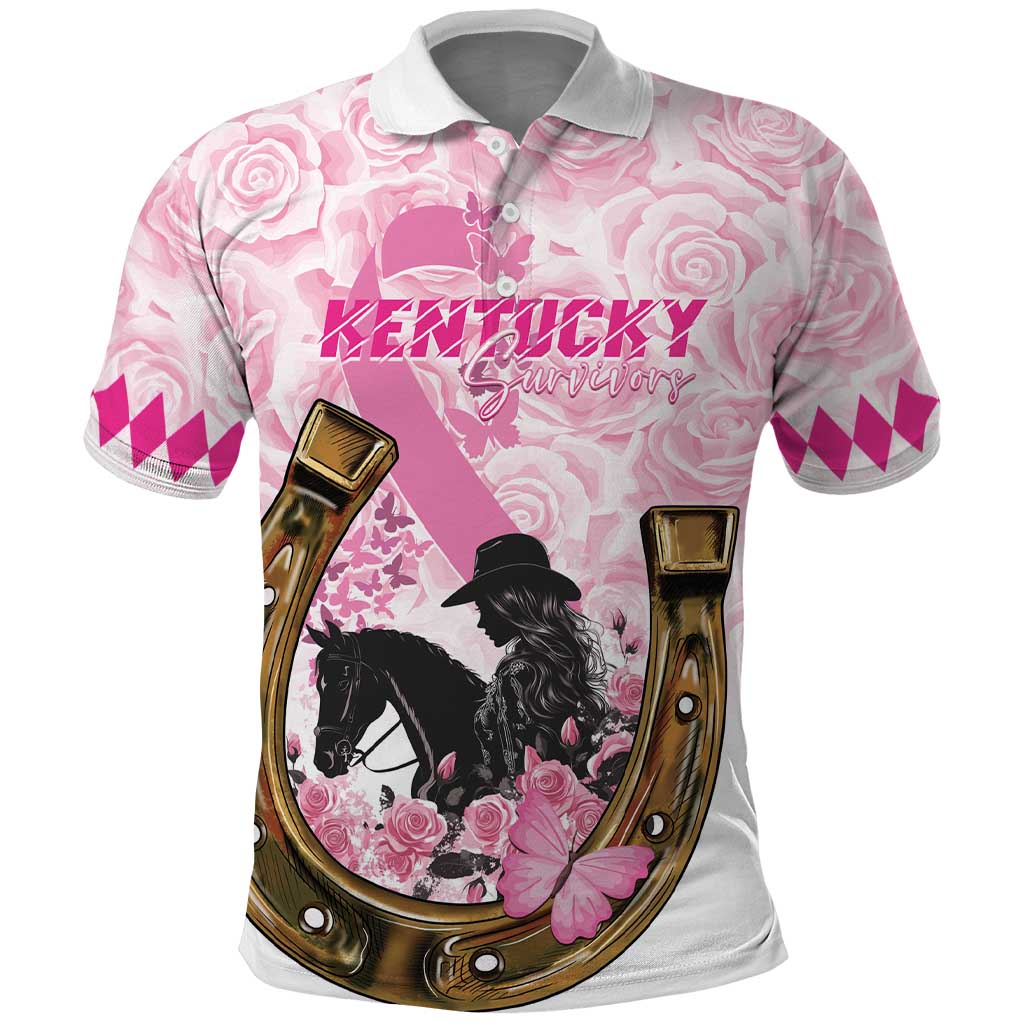 Personalized Kentucky Survivors Polo Shirt Horse Derby Lady Pink Roses LT01