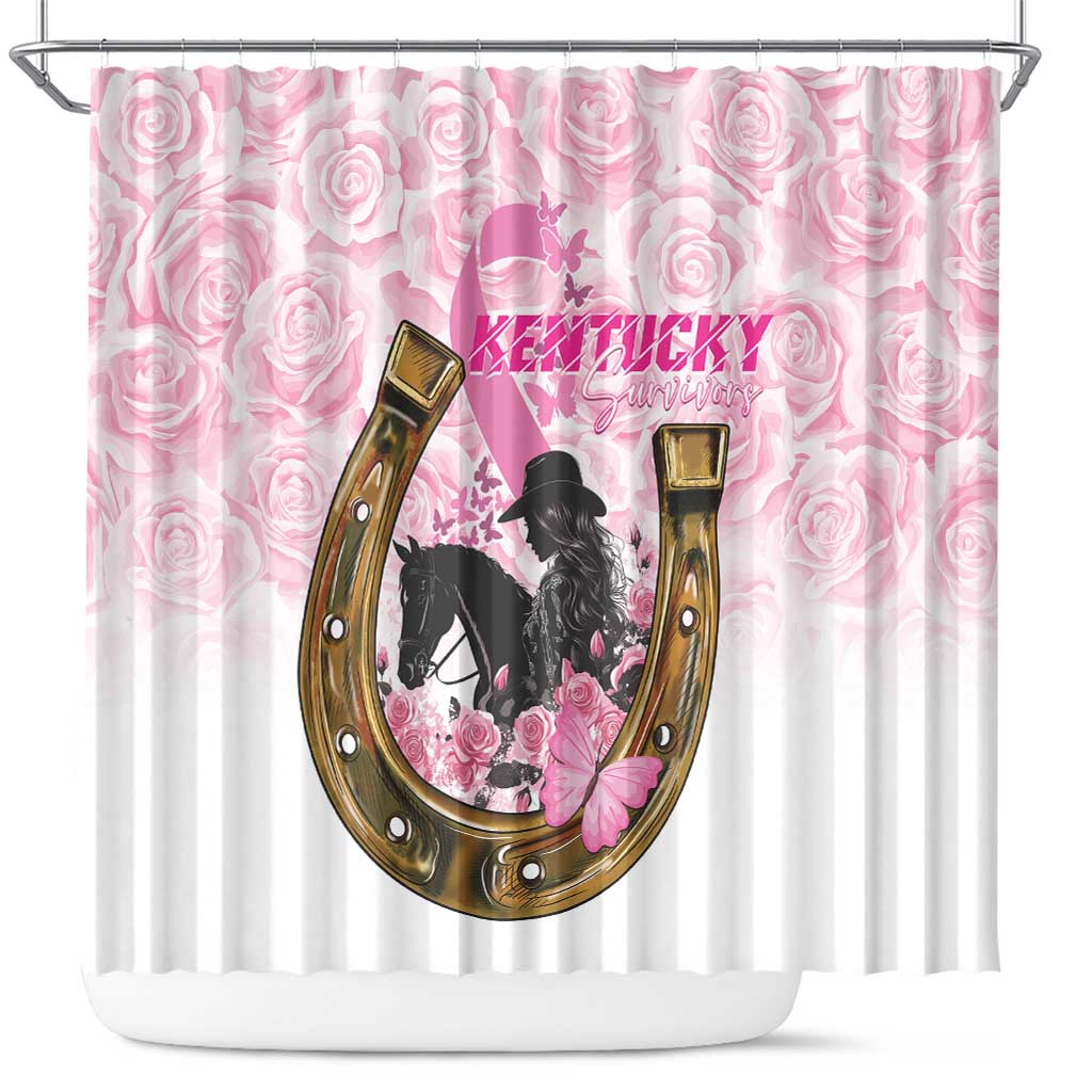 Kentucky Survivors Shower Curtain Horse Derby Lady Pink Roses LT01