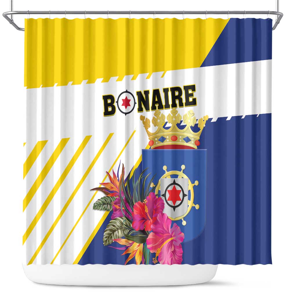 British Leeward Islands Shower Curtain Tropical Flower Grunge Style LT01