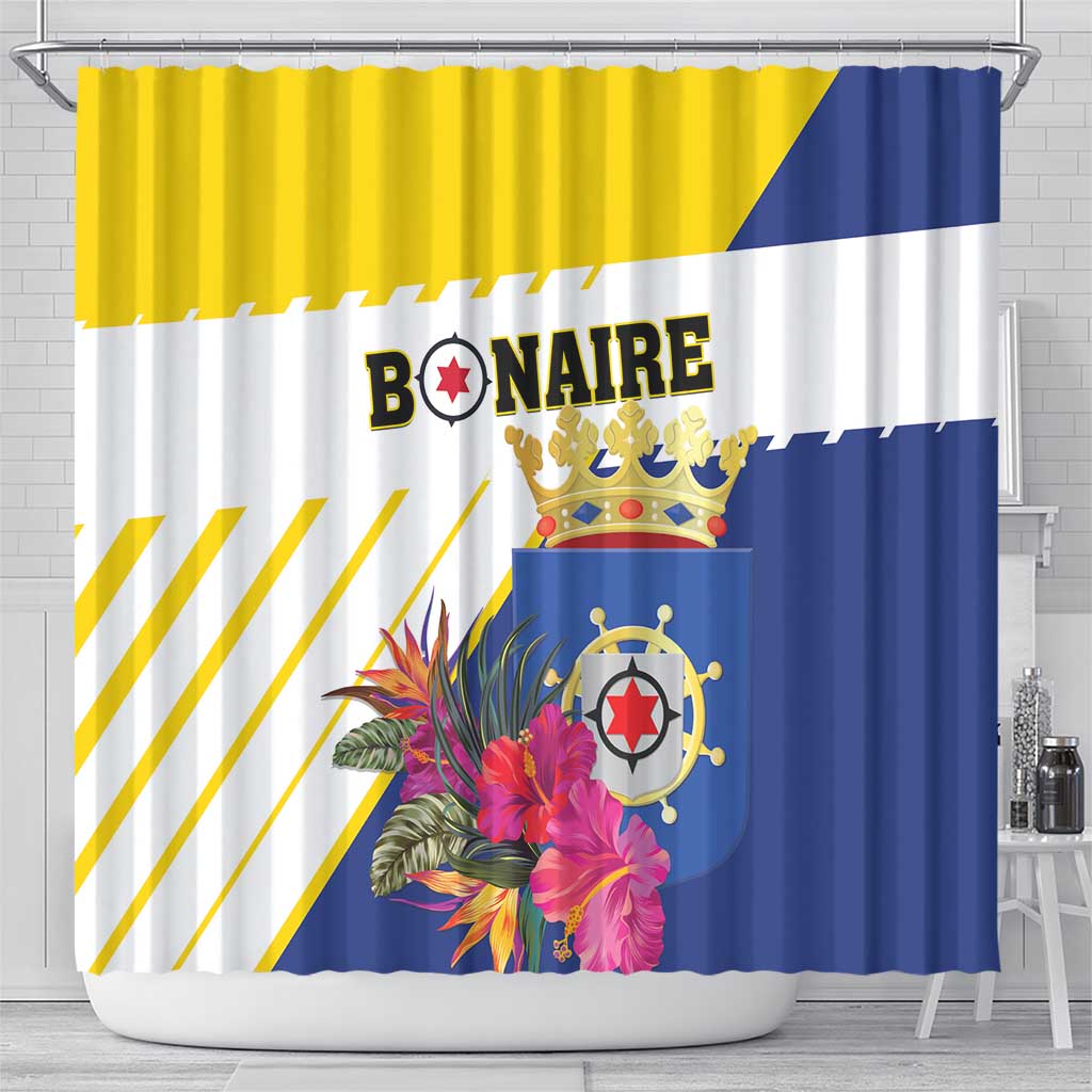 British Leeward Islands Shower Curtain Tropical Flower Grunge Style LT01
