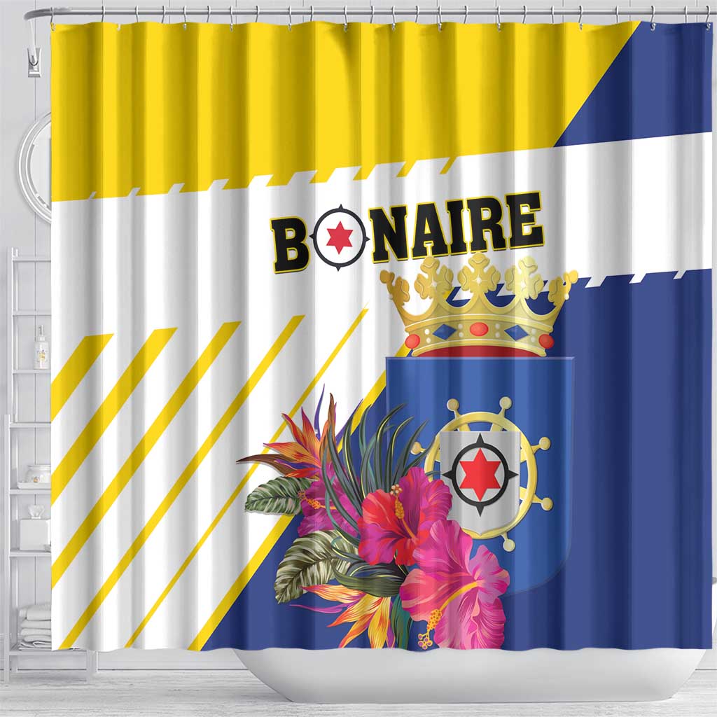 British Leeward Islands Shower Curtain Tropical Flower Grunge Style LT01