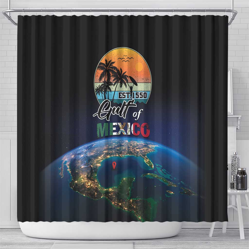 Gulf Of Mexico Est 1550 Shower Curtain Gulf Of Mexico From Space LT01