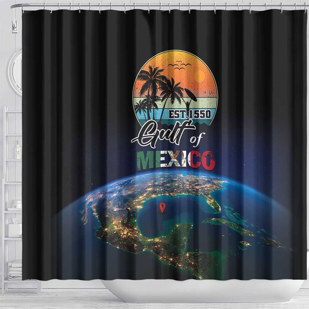 Gulf Of Mexico Est 1550 Shower Curtain Gulf Of Mexico From Space LT01