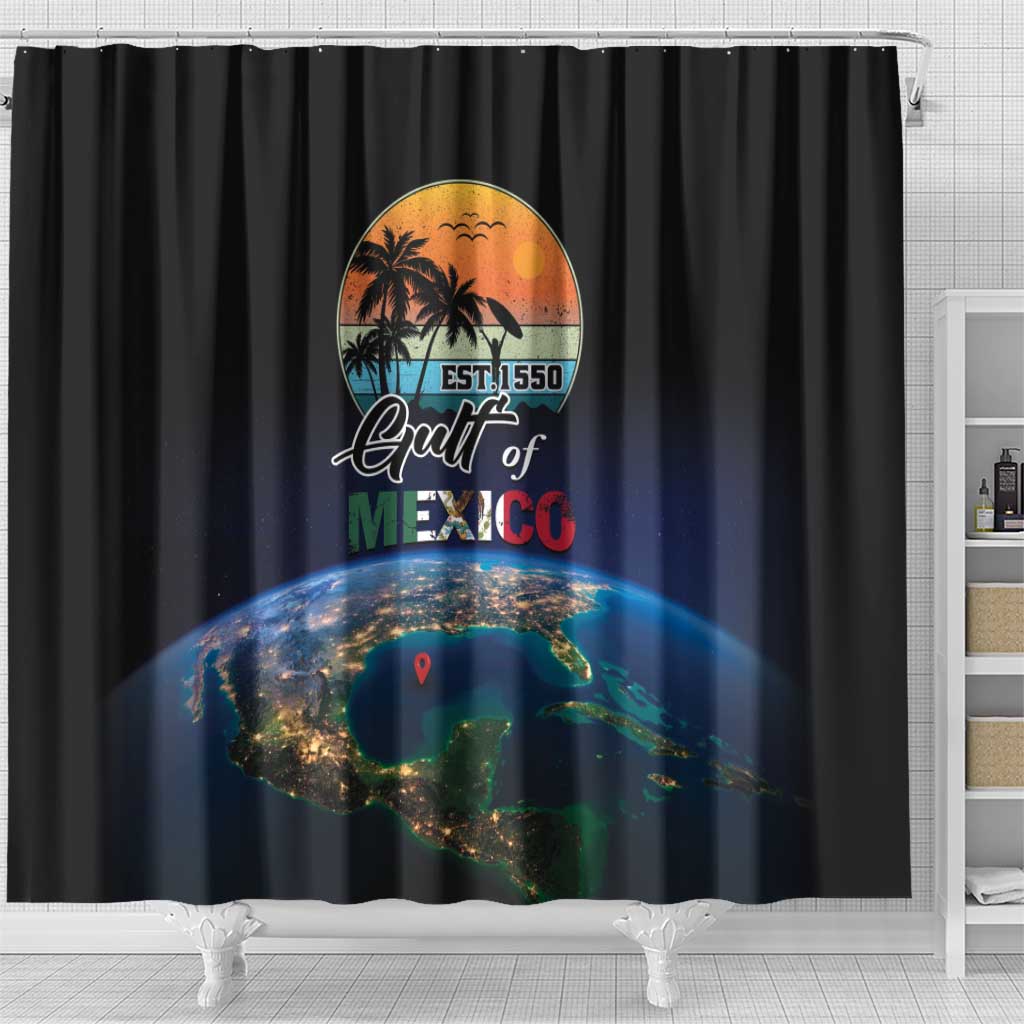 Gulf Of Mexico Est 1550 Shower Curtain Gulf Of Mexico From Space LT01