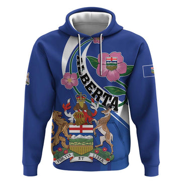 Personalized Canada Alberta Province Hoodie Wild Rose Fortis et liber LT01