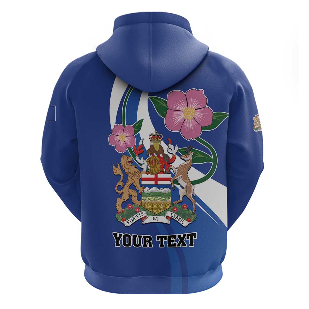 Personalized Canada Alberta Province Hoodie Wild Rose Fortis et liber LT01