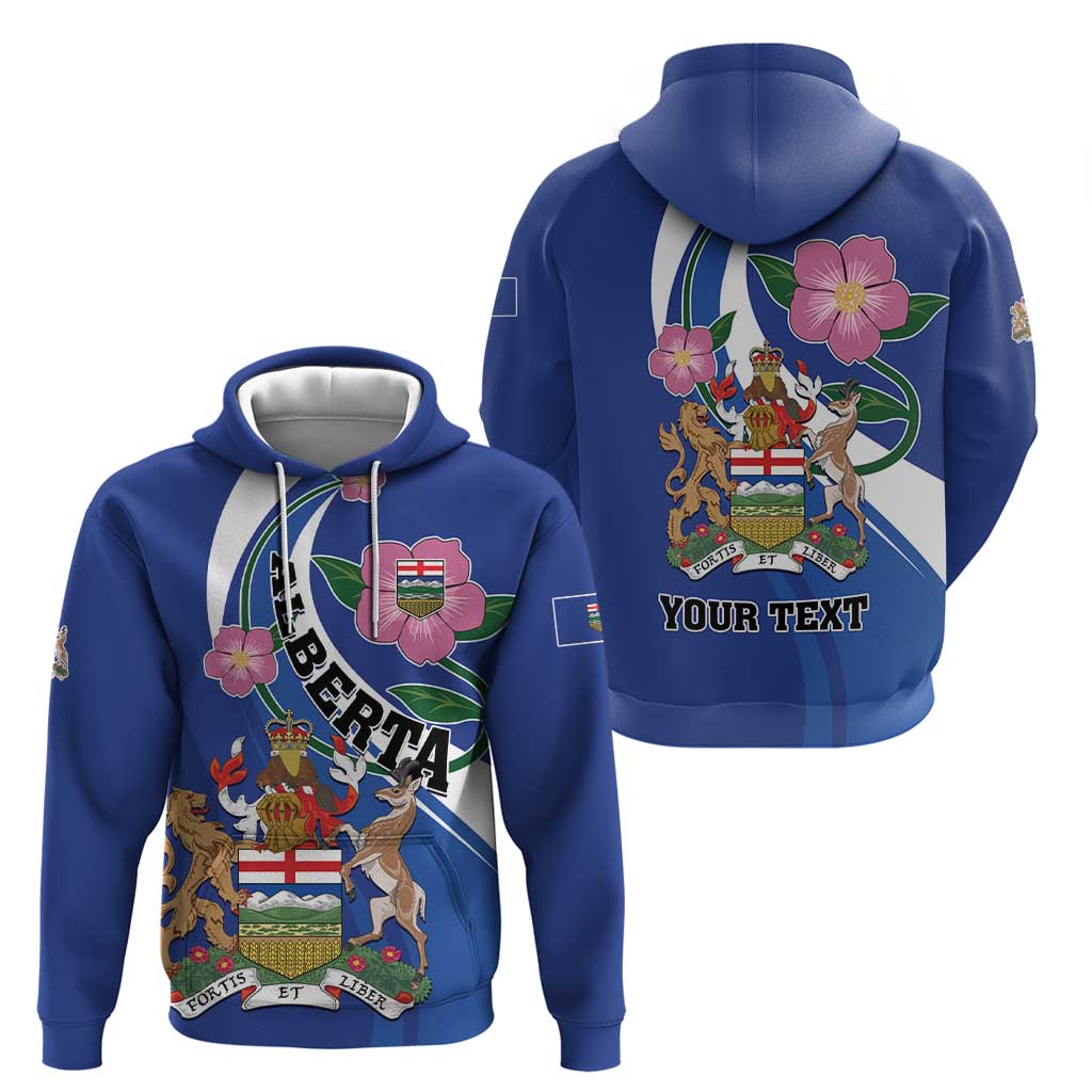 Personalized Canada Alberta Province Hoodie Wild Rose Fortis et liber LT01