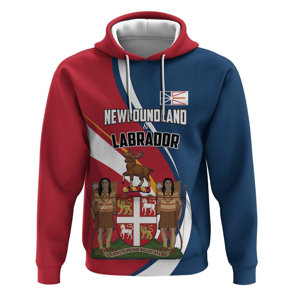 Personalized Canada Newfoundland and Labrador Province Hoodie Quaerite prime regnum Dei LT01