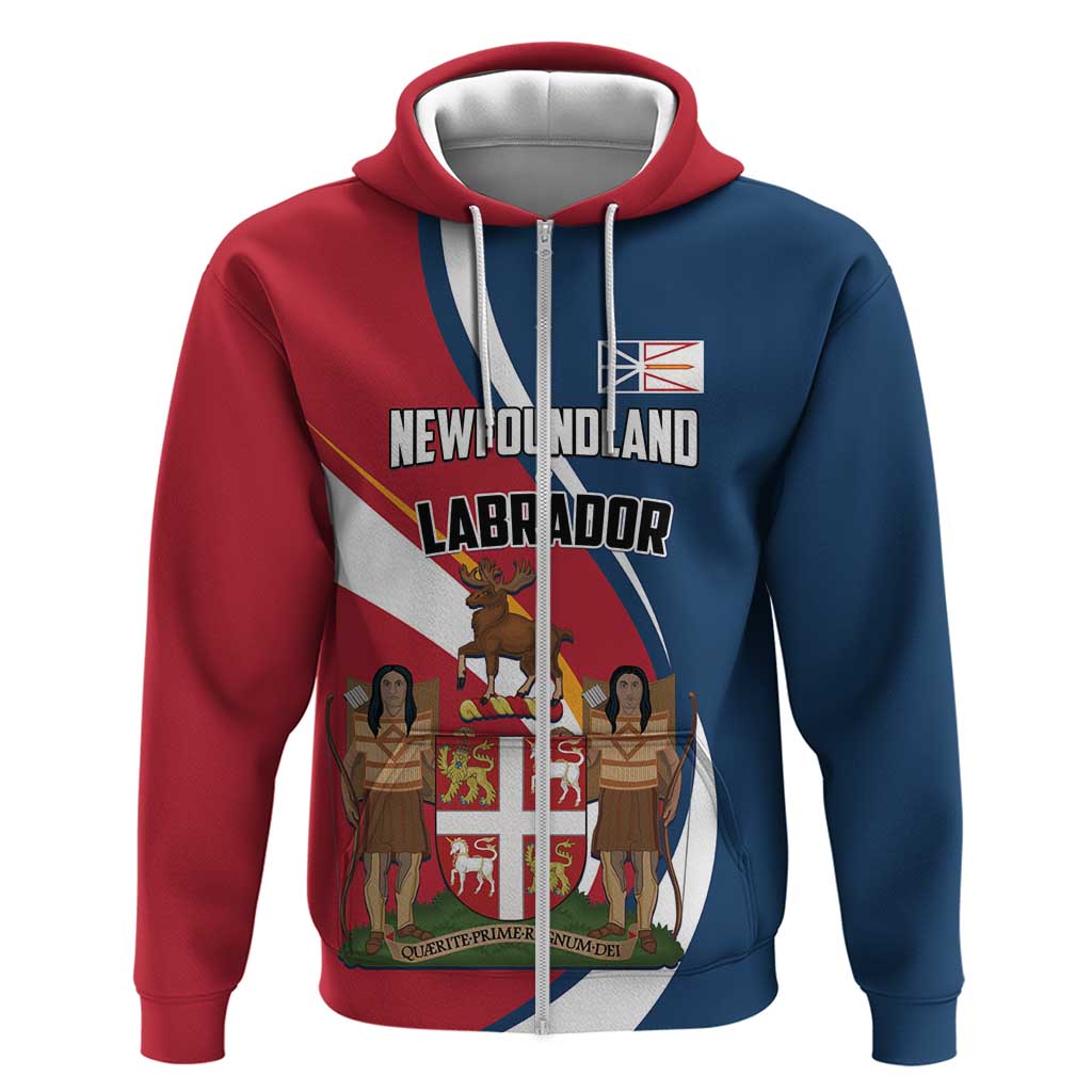 Personalized Canada Newfoundland and Labrador Province Hoodie Quaerite prime regnum Dei LT01