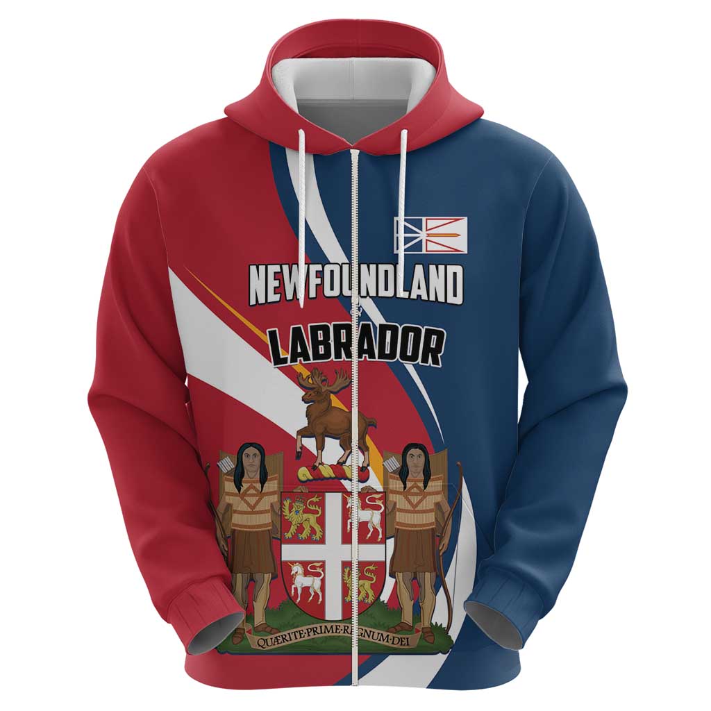 Personalized Canada Newfoundland and Labrador Province Hoodie Quaerite prime regnum Dei LT01
