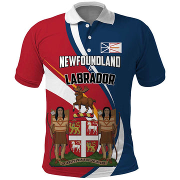 Personalized Canada Newfoundland and Labrador Province Polo Shirt Quaerite prime regnum Dei LT01