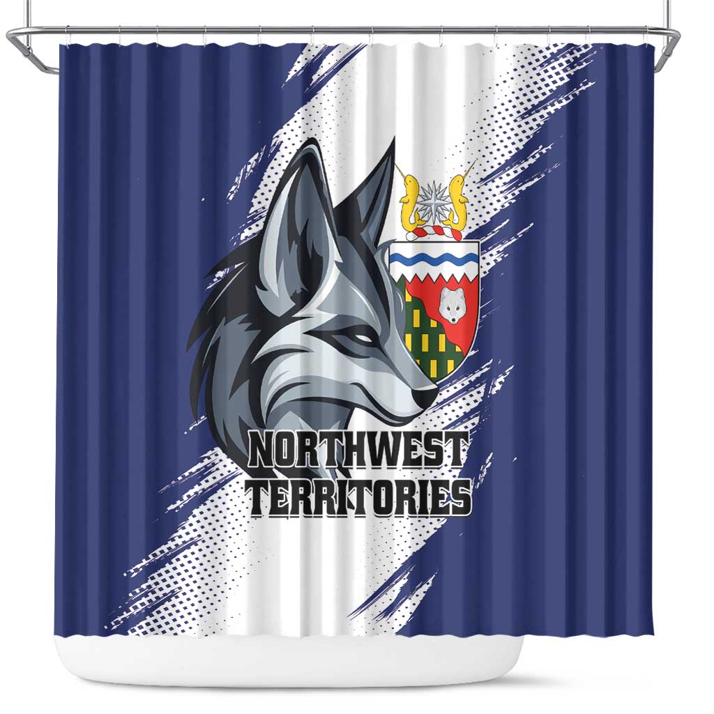 Canada Northwest Territories Shower Curtain White Fox Grunge Stylized LT01