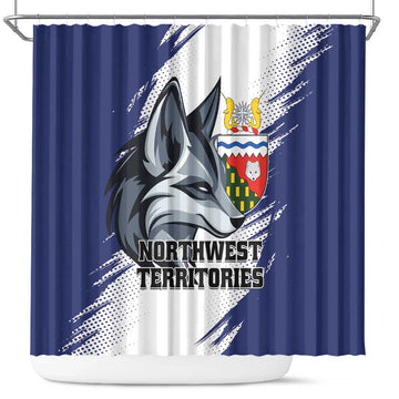 Canada Northwest Territories Shower Curtain White Fox Grunge Stylized LT01