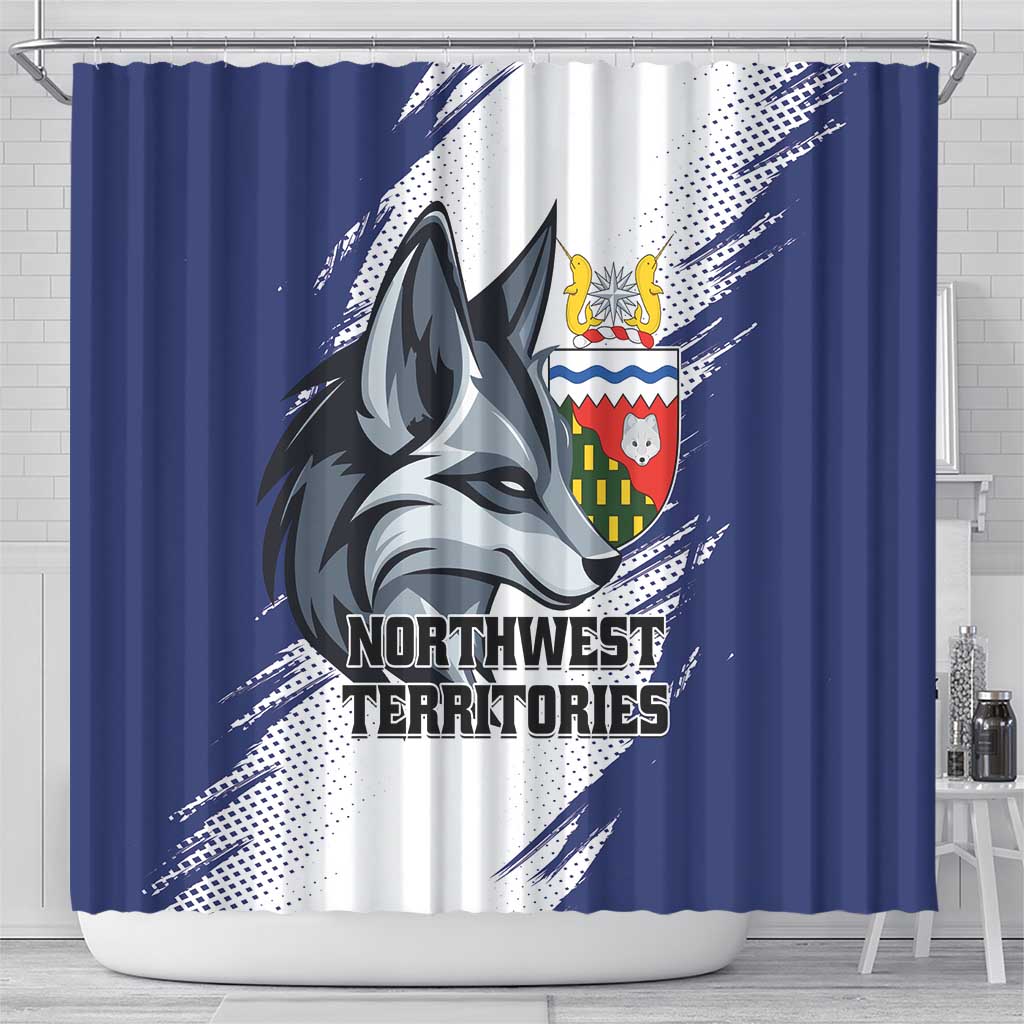 Canada Northwest Territories Shower Curtain White Fox Grunge Stylized LT01