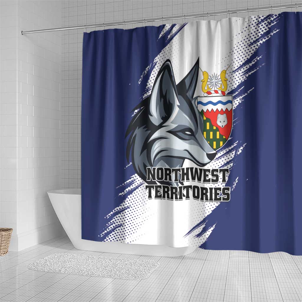 Canada Northwest Territories Shower Curtain White Fox Grunge Stylized LT01