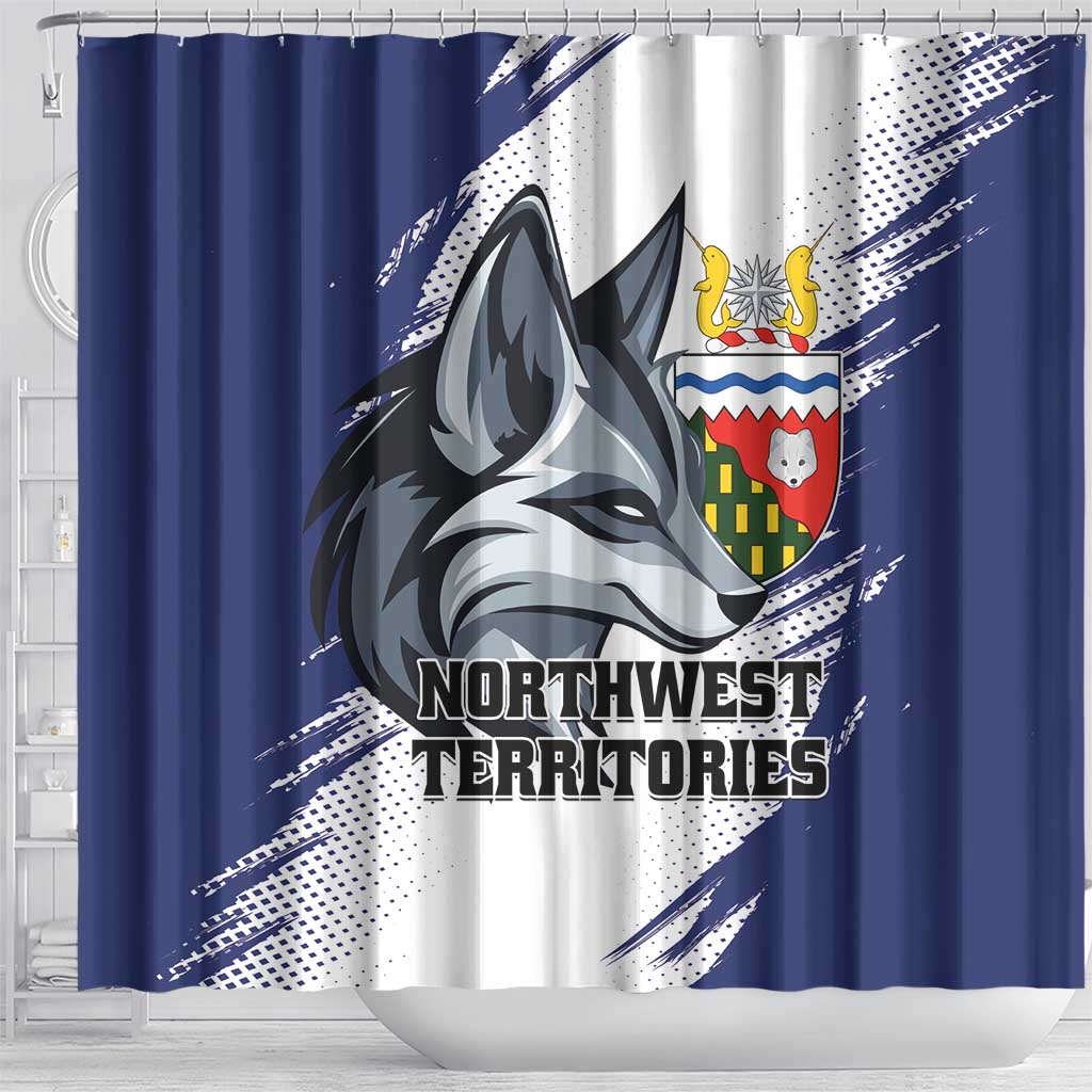 Canada Northwest Territories Shower Curtain White Fox Grunge Stylized LT01