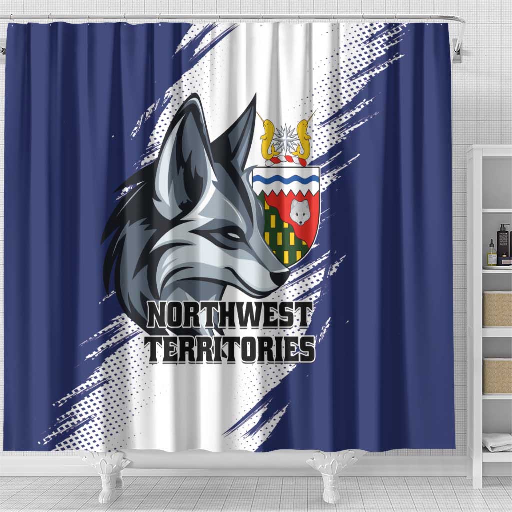 Canada Northwest Territories Shower Curtain White Fox Grunge Stylized LT01