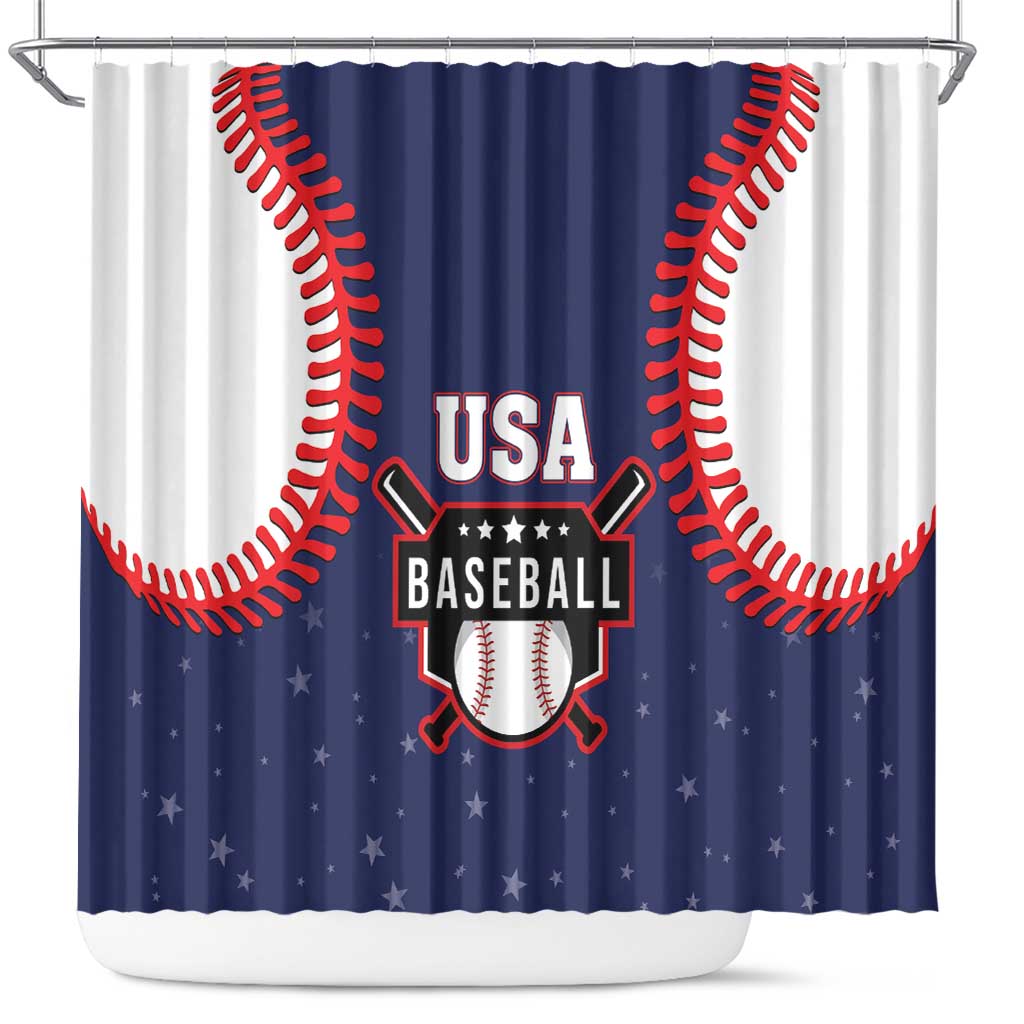 USA 2025 Baseball Shower Curtain United States Team For Glory LT01