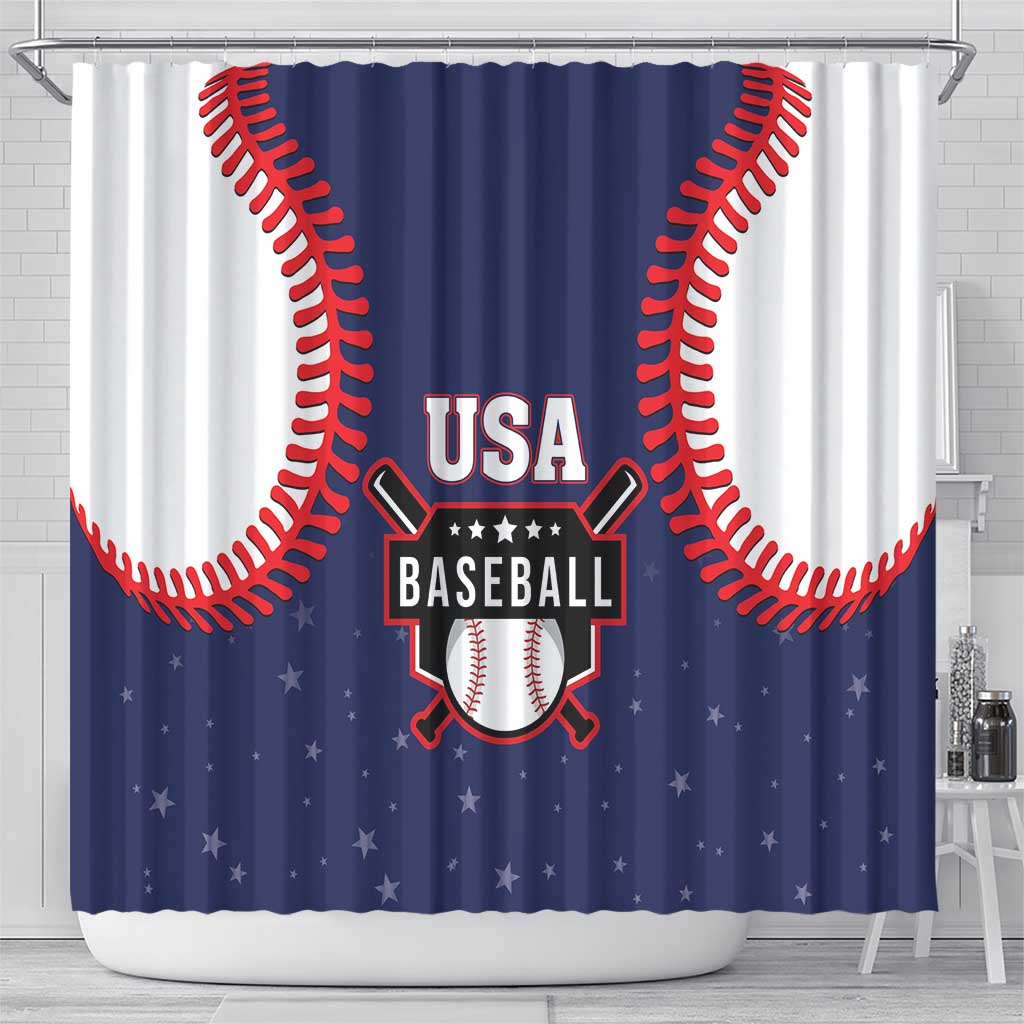 USA 2025 Baseball Shower Curtain United States Team For Glory LT01