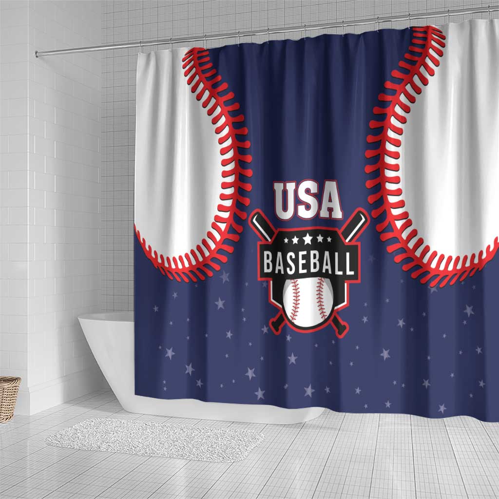 USA 2025 Baseball Shower Curtain United States Team For Glory LT01