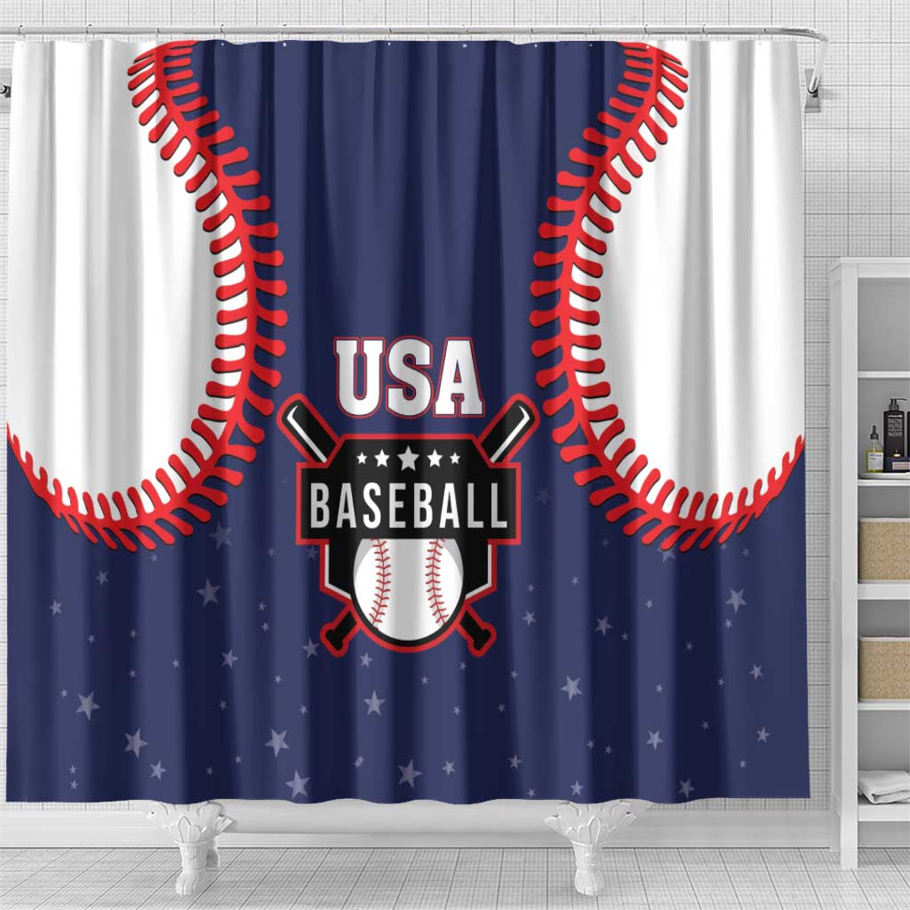 USA 2025 Baseball Shower Curtain United States Team For Glory LT01