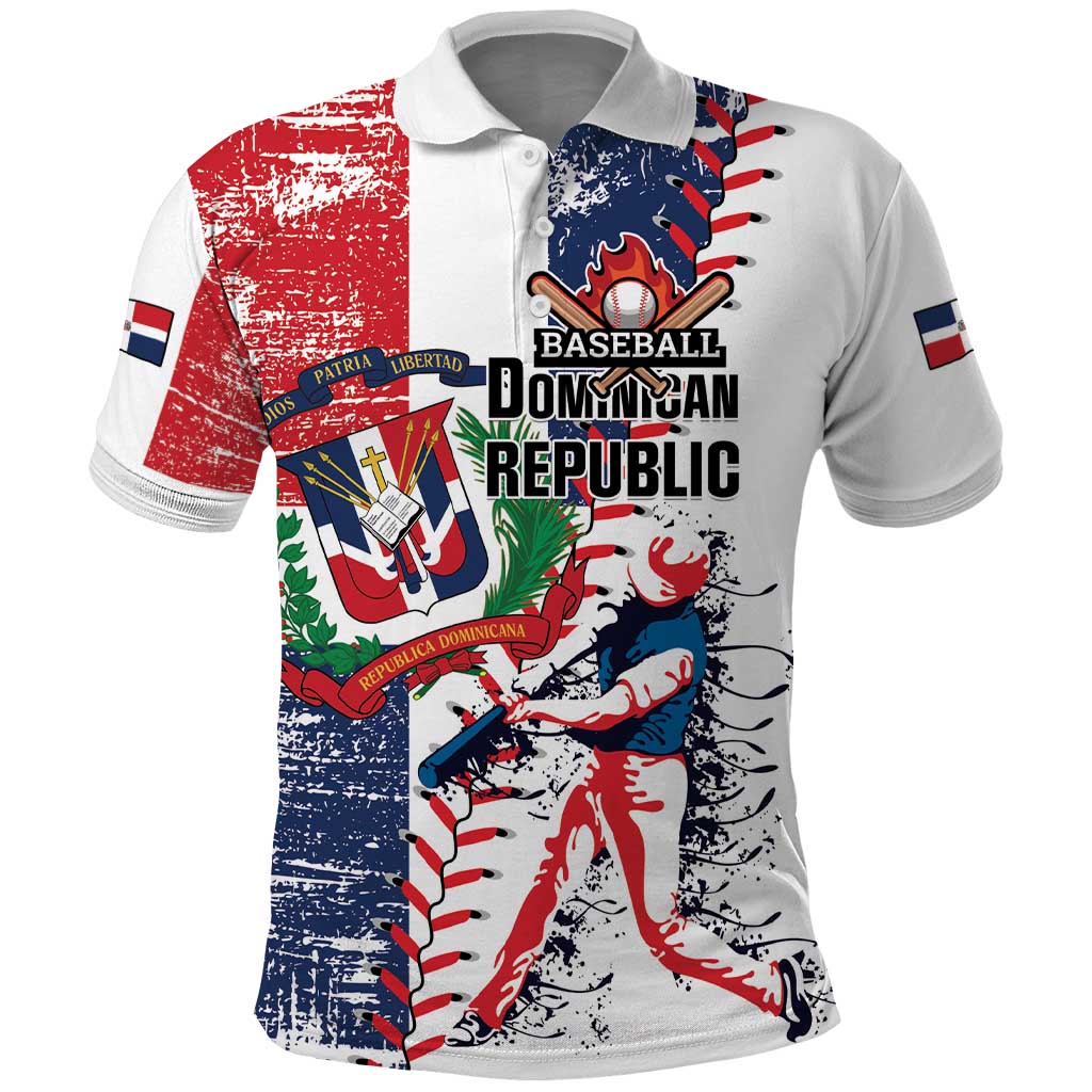 Personalized Baseball Dominican Republic Polo Shirt Come On Team DR Grunge Style LT01