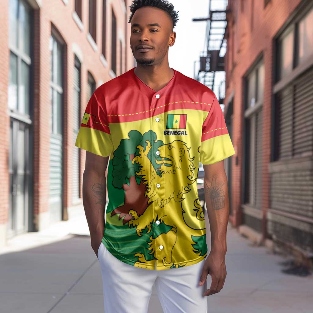 Custom Senegal Baseball Jersey with Bahamian Lion and Baobab Flag Style LT01
