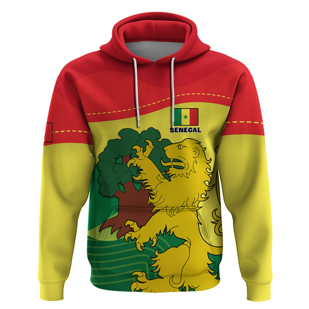 Custom Senegal Hoodie Bahamian Lion Baobab Flag Style LT01