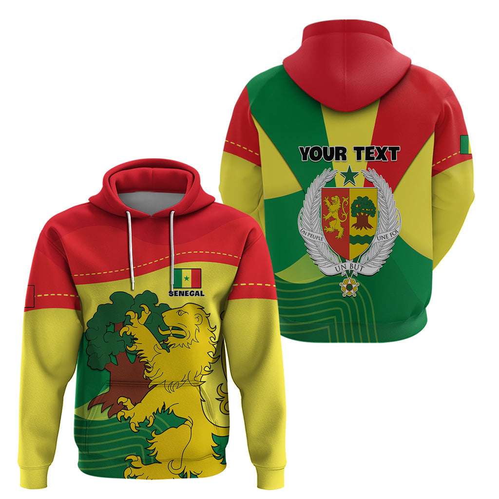 Custom Senegal Hoodie Bahamian Lion Baobab Flag Style LT01
