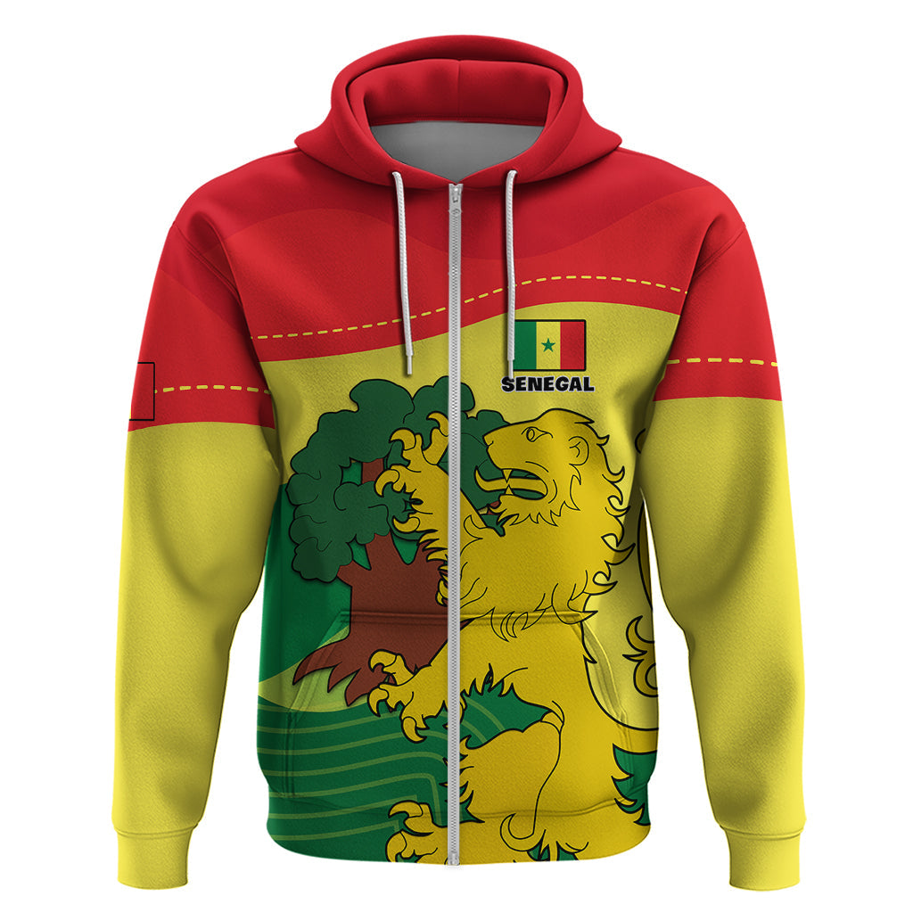 Custom Senegal Hoodie Bahamian Lion Baobab Flag Style LT01