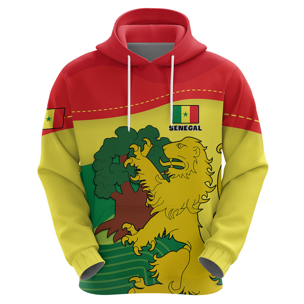 Custom Senegal Hoodie Bahamian Lion Baobab Flag Style LT01
