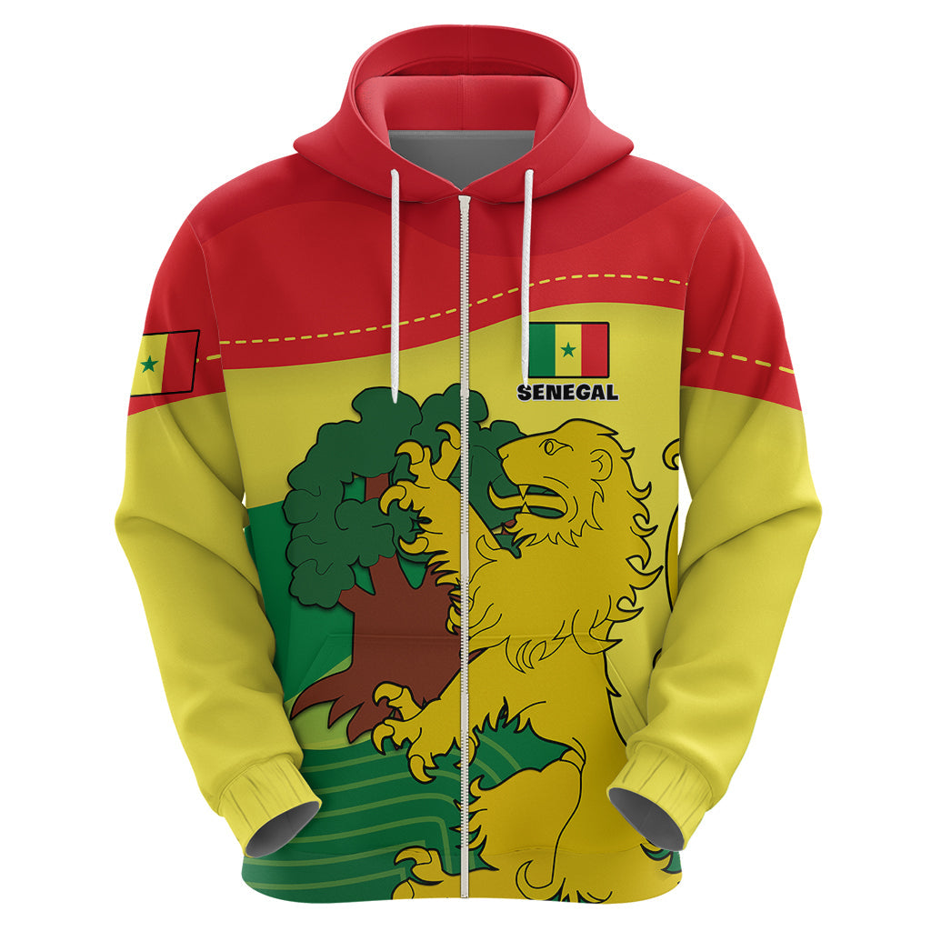 Custom Senegal Hoodie Bahamian Lion Baobab Flag Style LT01