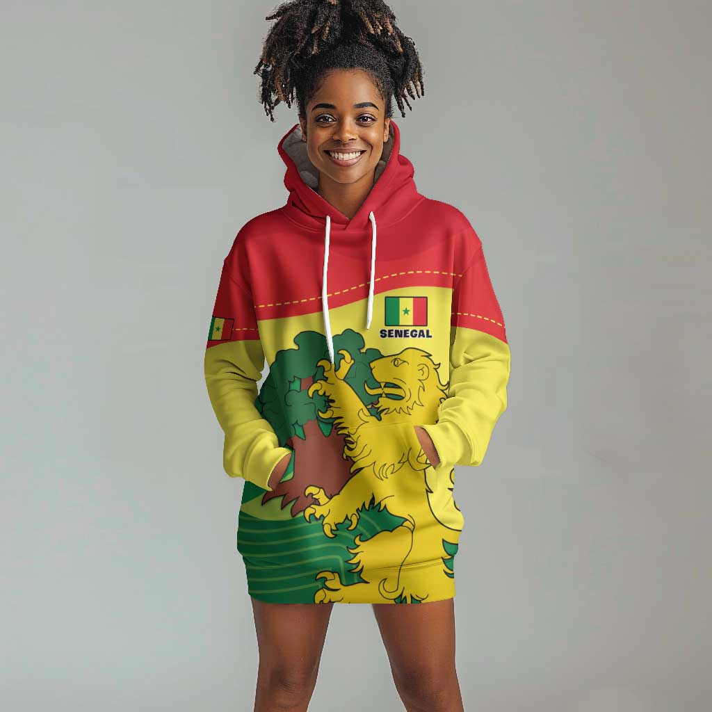 Custom Senegal Hoodie Dress with Bahamian Lion and Baobab Flag Style LT01