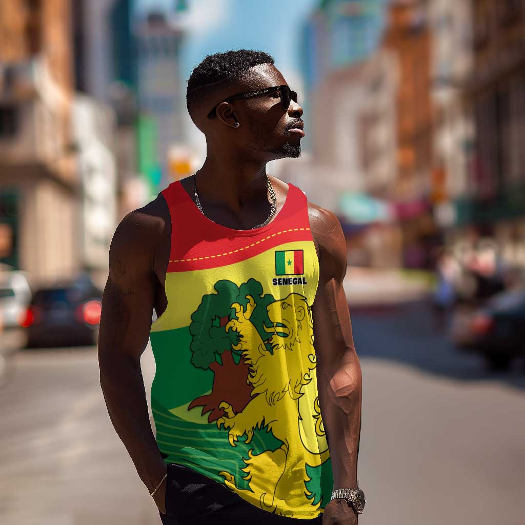 Custom Senegal Men Tank Top with Bahamian Lion and Baobab Flag Style LT01