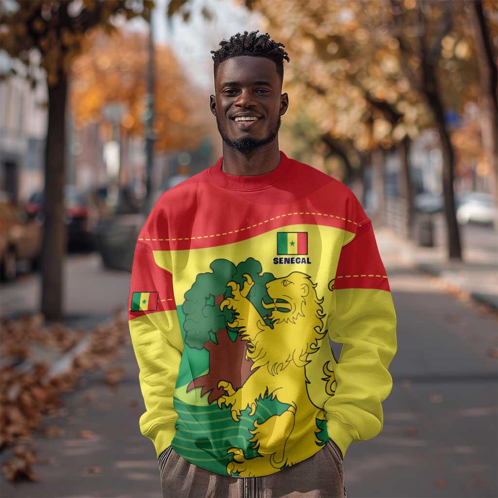 Custom Senegal Sweatshirt with Bahamian Lion and Baobab Flag Style LT01