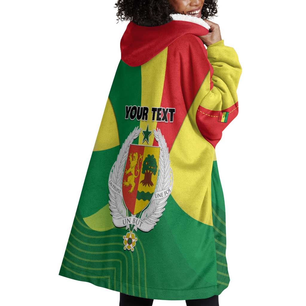 Custom Senegal Wearable Blanket Hoodie with Bahamian Lion and Baobab Flag Style LT01
