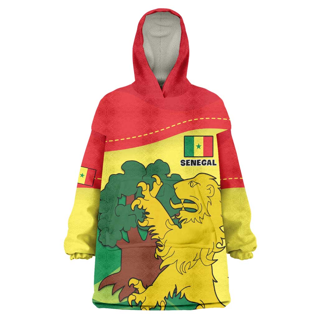 Custom Senegal Wearable Blanket Hoodie with Bahamian Lion and Baobab Flag Style LT01