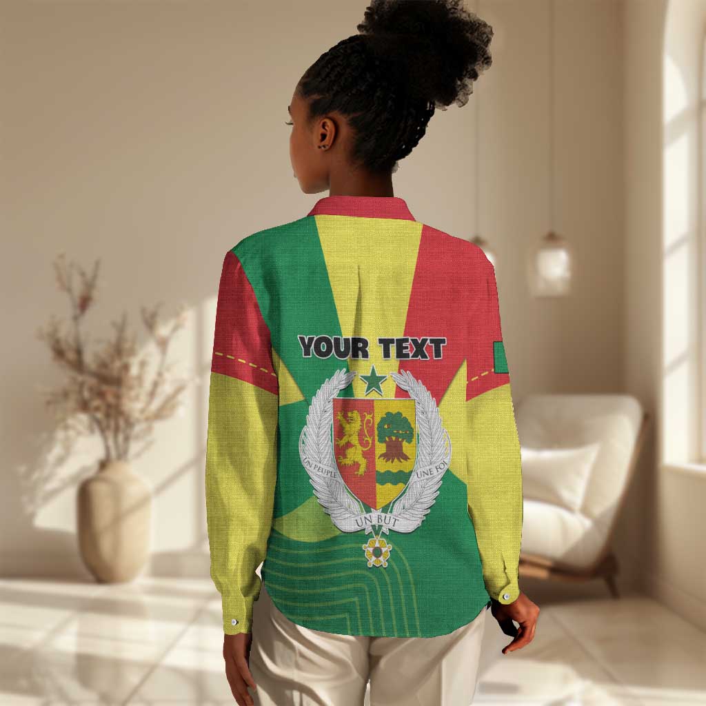 Custom Senegal Women Casual Shirt with Bahamian Lion and Baobab Flag Style LT01