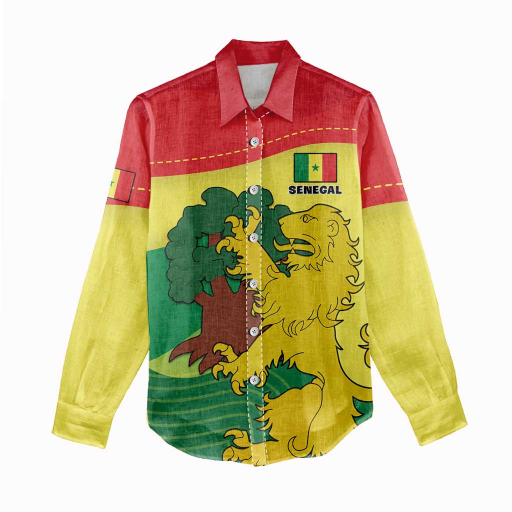 Custom Senegal Women Casual Shirt with Bahamian Lion and Baobab Flag Style LT01