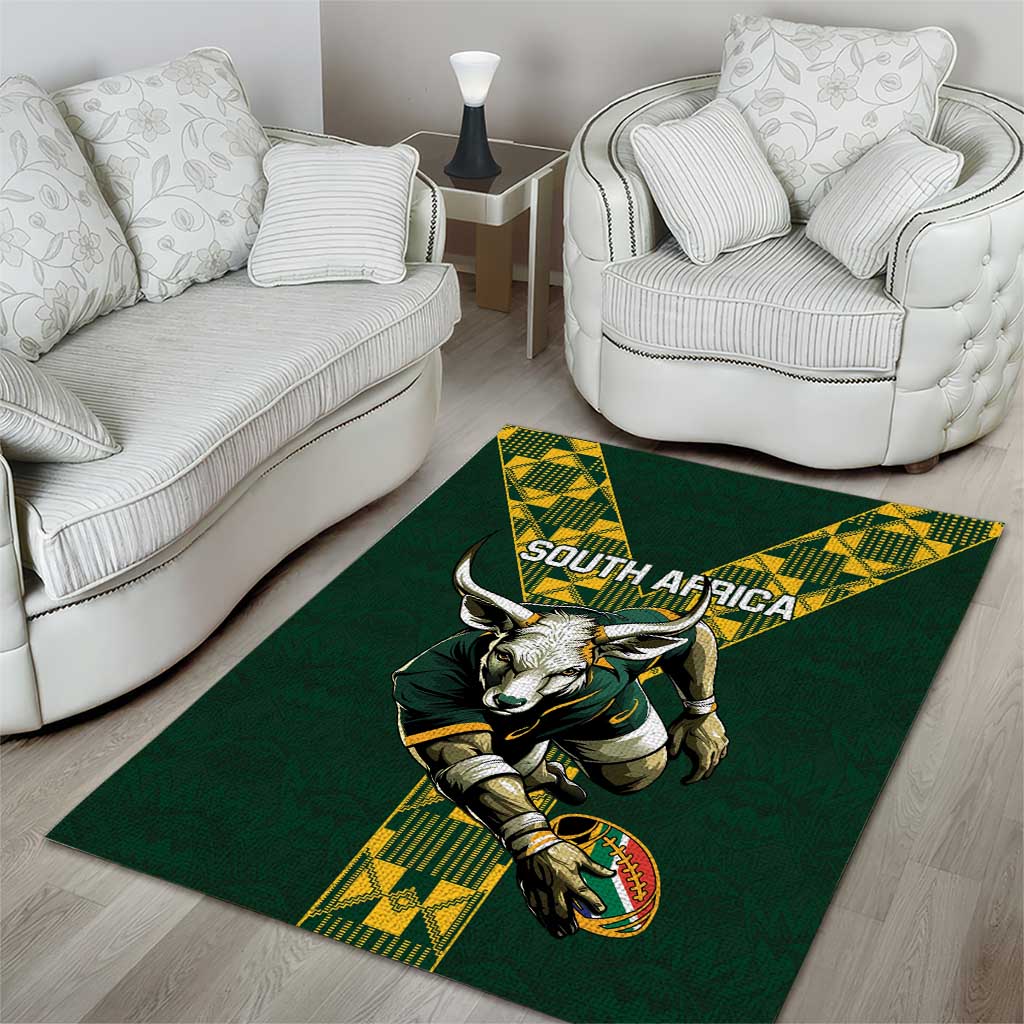 South Africa 2024 Rugby Area Rug Go Springboks Protea Pattern LT01