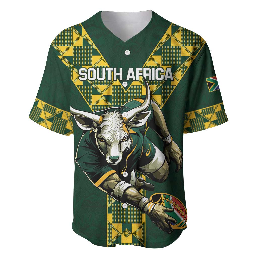 Custom South Africa 2024 Rugby Baseball Jersey Go Springboks Protea Pattern LT01